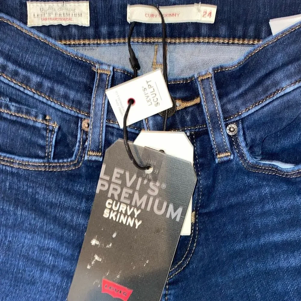 Levi’s premium curvy skinny mid-rise darkwash jeans size 24 casual